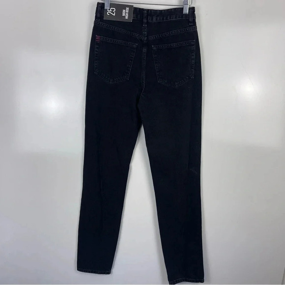 NEW Urban Outfitters BDG Distressed Mom High Rise Jeans Black Size 25 - Picture 4 of 9